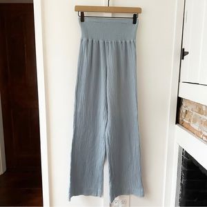 SUNDAYS blue wide leg gauze pant